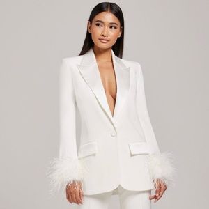 Nadine Merabi Size XL (US 12) Margot White Blazer